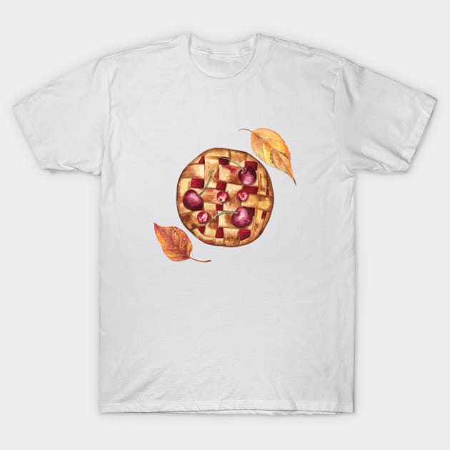 Sweet Pie with Berries and Autumn Leaves T-Shirt by Flowersforbear
